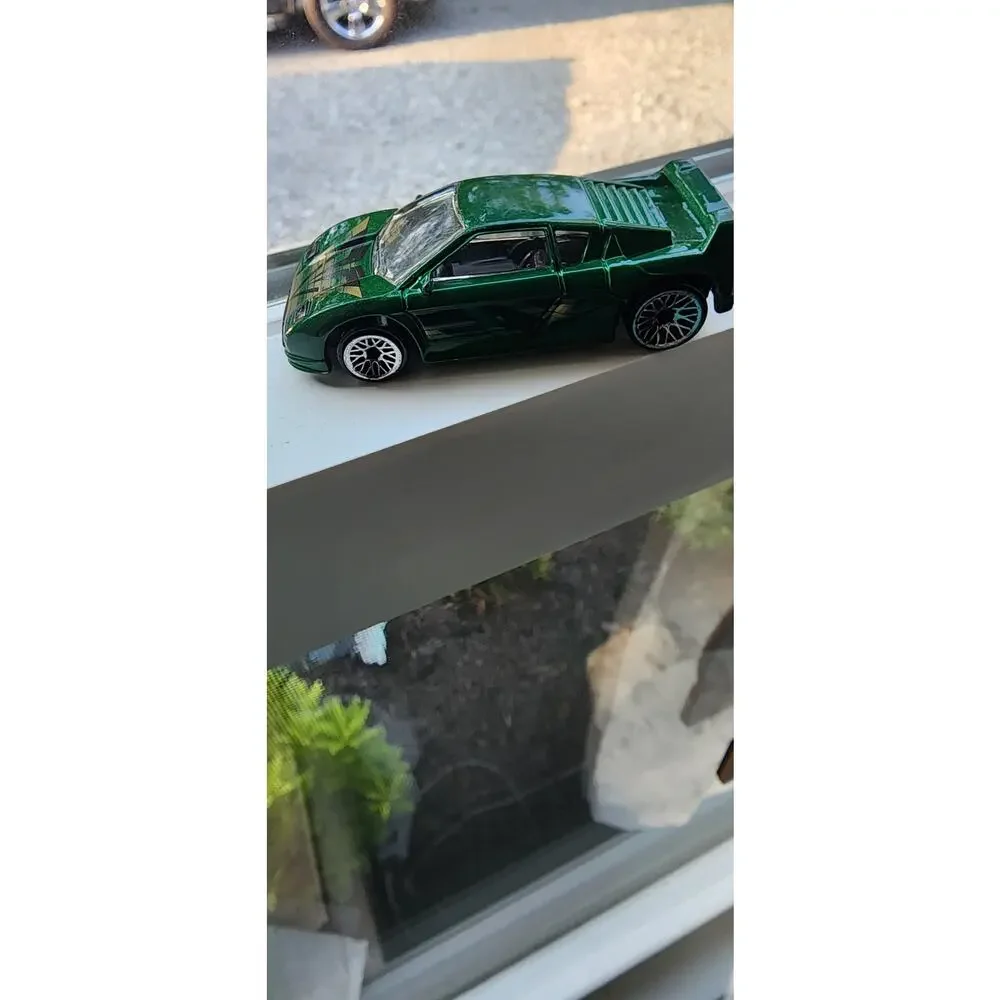 Hot Wheels Green Sports Car Gold Hood Graphics Mattel Diecast Loose